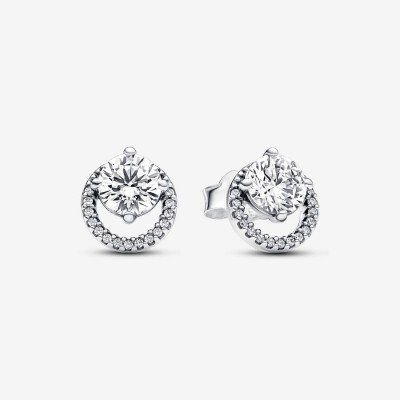 Pandora Round Halo Stud Earrings