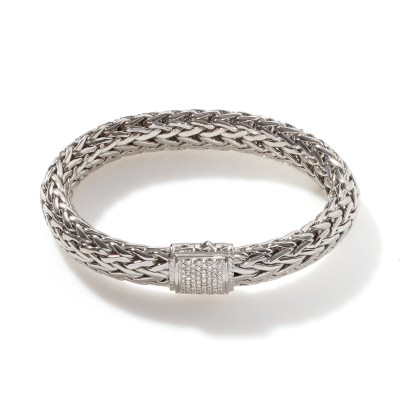 Icon Bracelet, Silver, Diamonds, 10.5MM