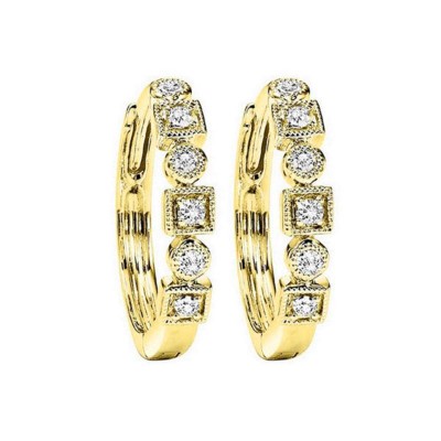 1/8Ct Diamond Hoop Earrings