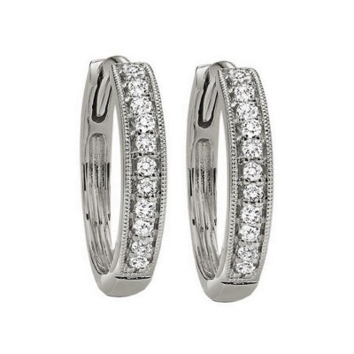 1/6Ctw Diamond Hoop Earrings