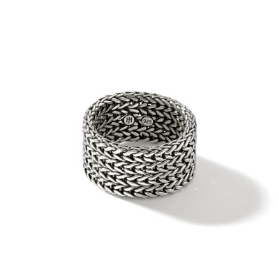 Rata Chain Band Ring, Sterling Silver, Wide