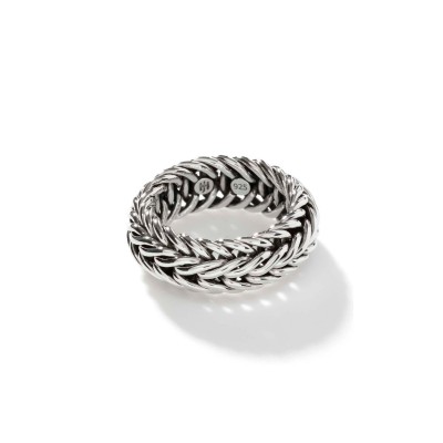 Kami Chain Band Ring, Sterling Silver, Wide