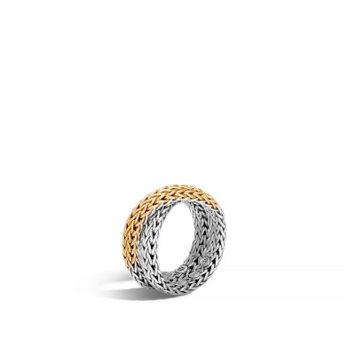 Classic Chain Two-Tone Crossover Ring
