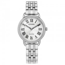 Classic Coin Edge Silver-Tone Dial Stainless Steel EM1050-56A